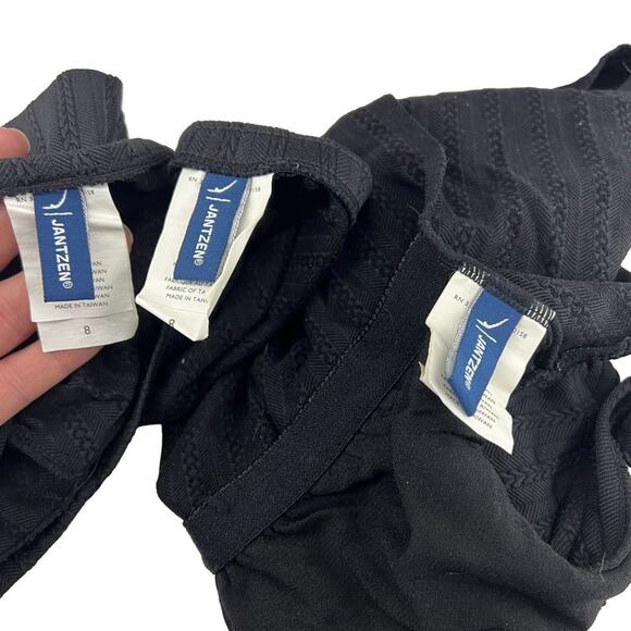 Jantzen Black Textured Tankini 3 PC Set Womens Swim Separates Size 8 - Picture 4 of 8